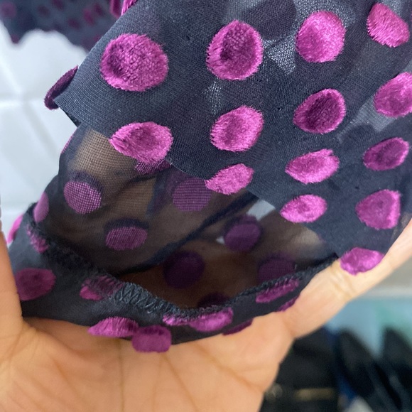 258. Club Monaco silk sheer long sleeve blouse - Picture 8 of 9